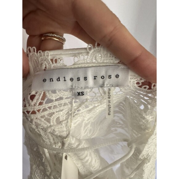 Endless Rose Women’s While Lace Midi Tie Back Cinch Waist Long Sleeve Size XS - Picture 7 of 7